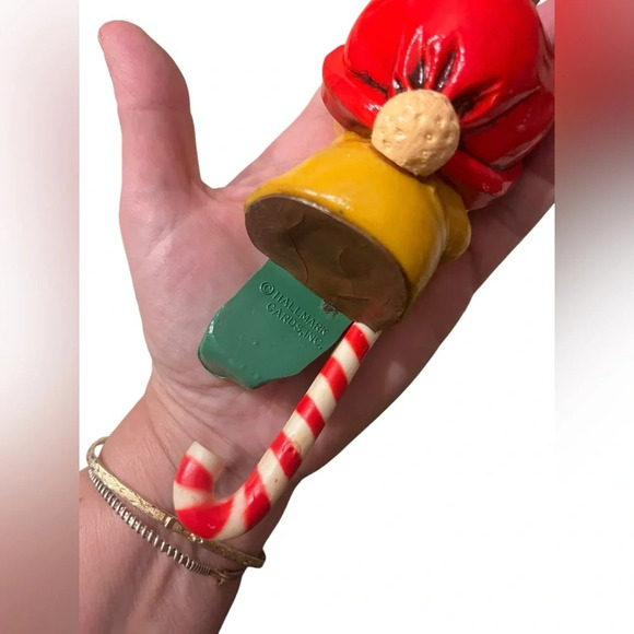 Vintage 1984 Hallmark Christmas Boy Pixie Elf Stocking Holder Candy Cane - Picture 7 of 7